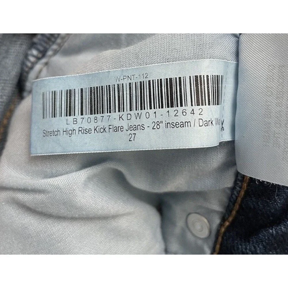 Quince Size 27 Stretch High-Rise Kick Flare Jeans Dark Wash - Picture 5 of 5